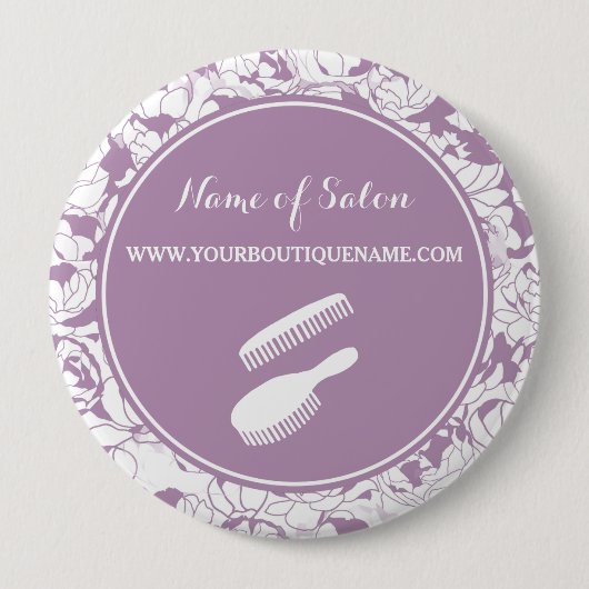 Lavendel Bloemensalon Knop Ronde Button 4,0 Cm (Voorkant)