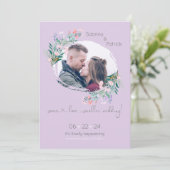 Lavendel Bloemenschildering Frame  Save The Date (Staand voorkant)