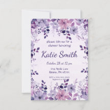 Lavendel Bloementuin Douche Uitnodiging