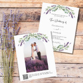 Lavendel bloemetjes boogfoto QR RSVP budget bruilo
