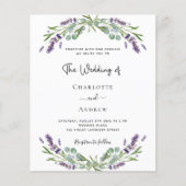 Lavendel bloemetjes boogfoto QR RSVP budget bruilo (Voorkant)