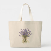 Lavendel Bloemhart Grote Tote Bag (Achterkant)