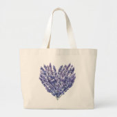 Lavendel Bloemhart Grote Tote Bag (Voorkant)