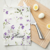 Lavendel Bloemhart Theedoek (Quarter Fold)