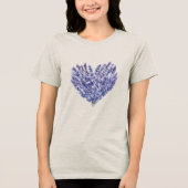 Lavendel Bloemhart Tri-Blend Shirt (Voorkant)