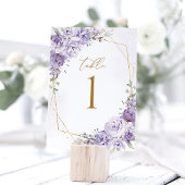 Lavendel Bloemig Goud Geometrisch Tafelnummer