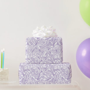 Lavendel Bloemig Inpakpapier