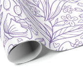 Lavendel Bloemig Inpakpapier (Rol Hoek)