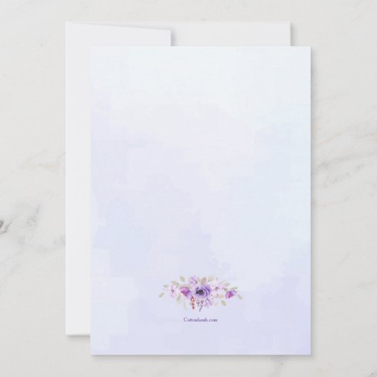 Lavendel Bloemig Kaart (Achterkant)