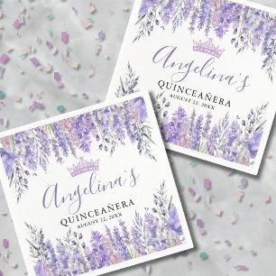 Lavendel Bloemig Paarse Quinceanera Servet