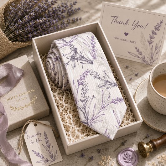 Lavendel Bloemig Stropdas