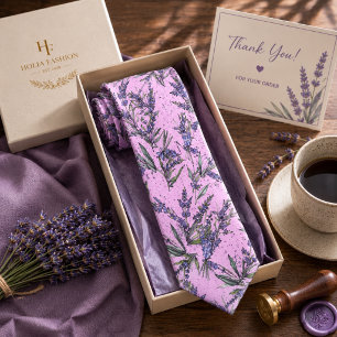 Lavendel Bloemig Stropdas