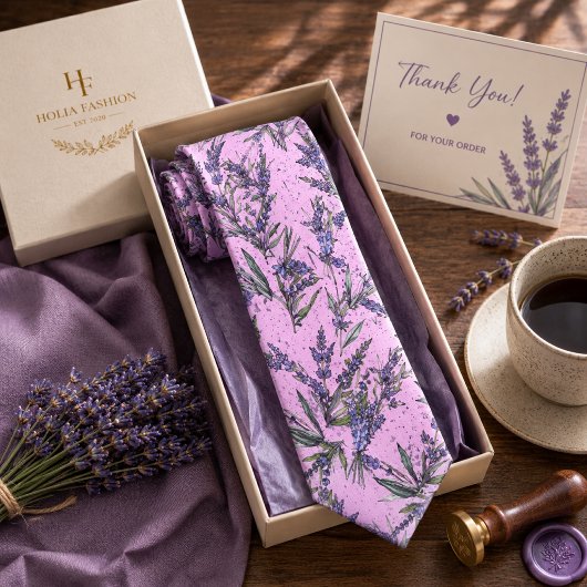 Lavendel Bloemig Stropdas