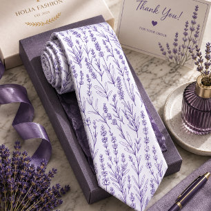 Lavendel Bloemig Stropdas