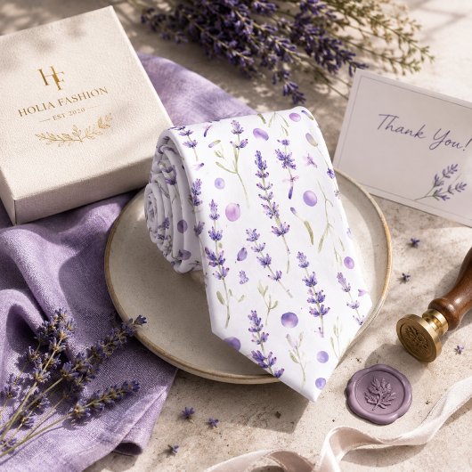 Lavendel Bloemig Stropdas