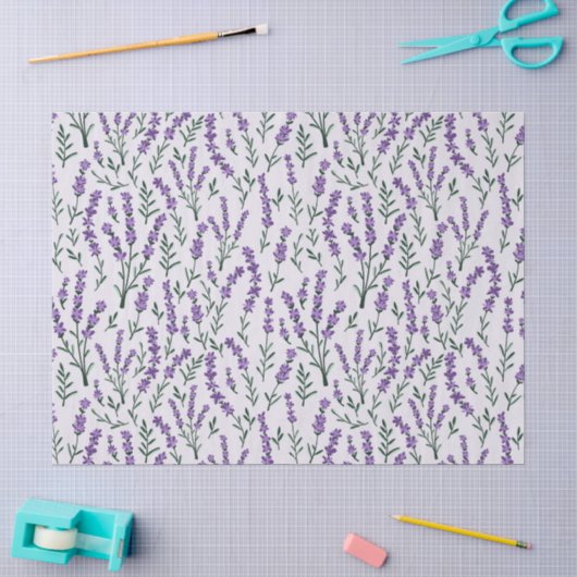 Lavendel Bloemig Tissuepapier (Craft)