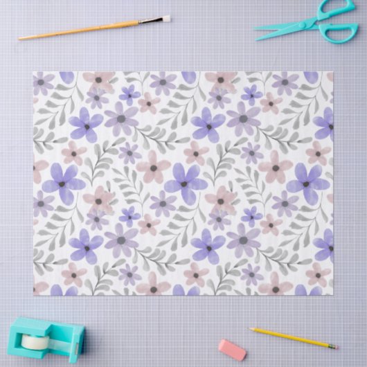 Lavendel Bloemig Tissuepapier (Craft)