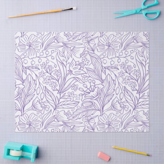 Lavendel Bloemig Tissuepapier (Craft)