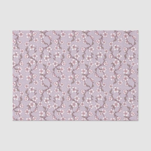 Lavendel Bloemig Tissuepapier – Elegante Cadeaauwr (Voorkant)