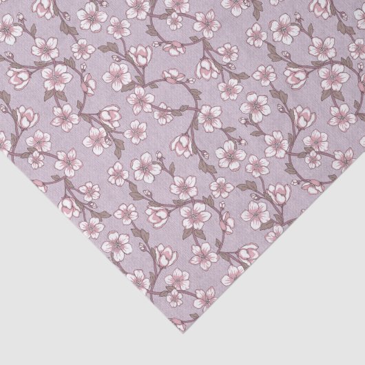 Lavendel Bloemig Tissuepapier – Ellegante Giftverp (Detail)