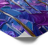 Lavendel Bloemige Abstracte Olie Schildering Muurk Poster (Hoek)