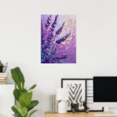 Lavendel Bloemige Abstracte Olie Schildering Muurk Poster (Thuiskantoor)