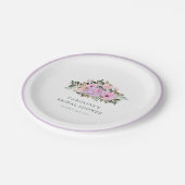 Lavendel Bloemige Aquarel Bruiloft Feest Custom Papieren Bordje (Gekanteld)