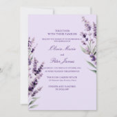 Lavendel Bloemige Aquarel Trouw Uitnodiging (Voorkant)