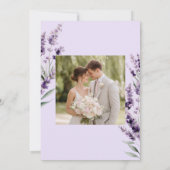 Lavendel Bloemige Aquarel Trouw Uitnodiging (Achterkant)