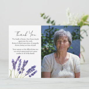 Lavendel Bloemige Begrafenis Dood Dank je Kaart