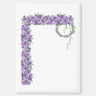 Lavendel Bloemige Botanische Briefkaart Magneet