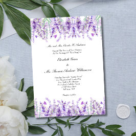 Lavendel Bloemige Botanische Elegante Trouwdag Kaart