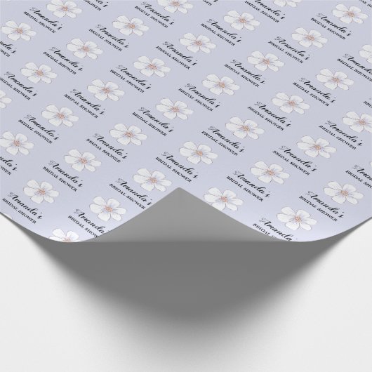 Lavendel Bloemige Bruidsfeest  Cadeaupapier (Hoek)