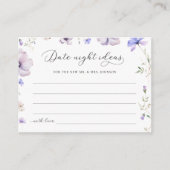 Lavendel Bloemige Date Night Ideeën Bruidsmeisjesf Informatiekaartje (Voorkant)