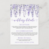 Lavendel bloemige elegante bruiloft details informatiekaartje (Voorkant)