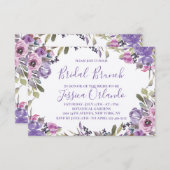 Lavendel Bloemige Elegante Script Bruidsbrunch Kaart (Voorkant / Achterkant)
