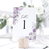 Lavendel Bloemige Elegante Tafel Nummers Trouwfees
