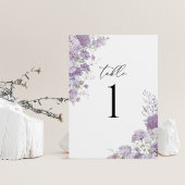 Lavendel Bloemige Elegante Tafel Nummers Trouwfees