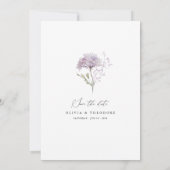 Lavendel Bloemige Elegante Trouwdag Bewaar de datu Save The Date (Achterkant)