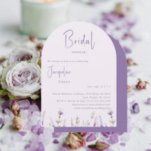 Lavendel Bloemige Gebogen Bruidsdouche