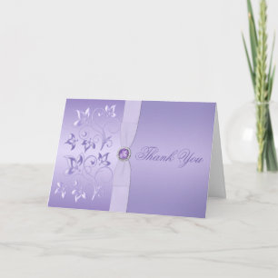 Lavendel Bloemige Gejewelde Dankkaart Bedankkaart