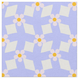 Lavendel Bloemige Geometrische Stof per Yard