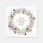 Lavendel Bloemige Groene Bladgroen Garland Servet (Voorkant)