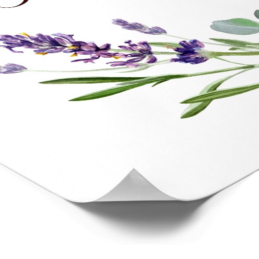 Lavendel bloemige groenvoorziening Eerste Communie Poster (Hoek)