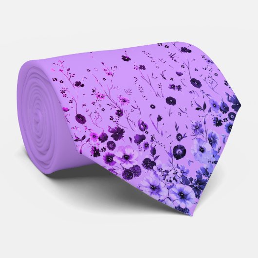 Lavendel Bloemige Heren Das (Opgerold)