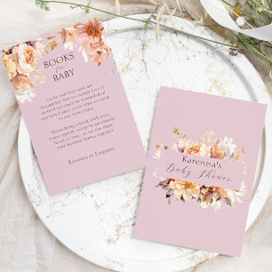 Lavendel Bloemige Herfst Baby Shower Boeken Voor B Informatiekaartje
