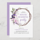Lavendel bloemige housewarming uitnodiging (Voorkant / Achterkant)