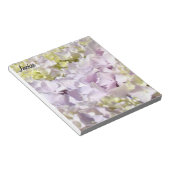 Lavendel Bloemige Hydrangea Notitieblok Uw Naam op (Schuin)