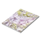 Lavendel Bloemige Hydrangea Notitieblok Uw Naam op (Linkerzijde)