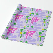 Lavendel Bloemige Inpakpapier (Uitgerold)